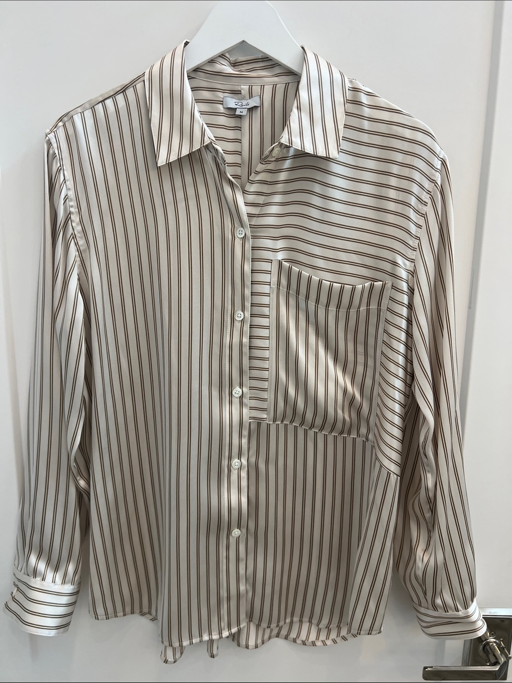 Rails Cream and Brown Striped Button-Down Shirt